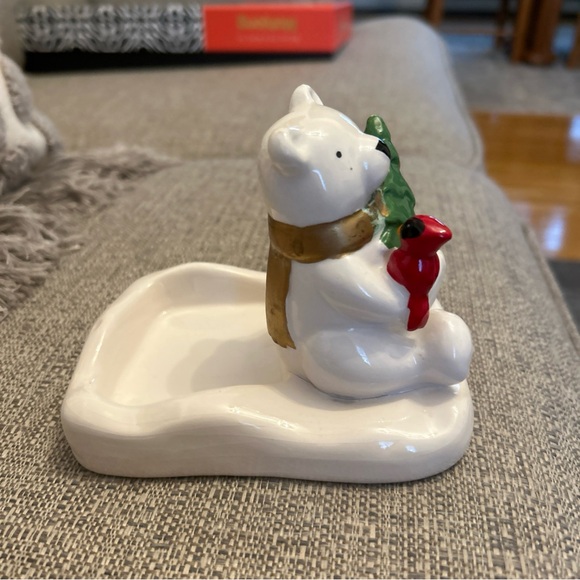 Vintage Bath & Body Works Ceramic Christmas Bear Soap Holder - Picture 3 of 8